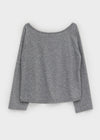Tesion Button Off-shoulder Long Sleeve T-shirt