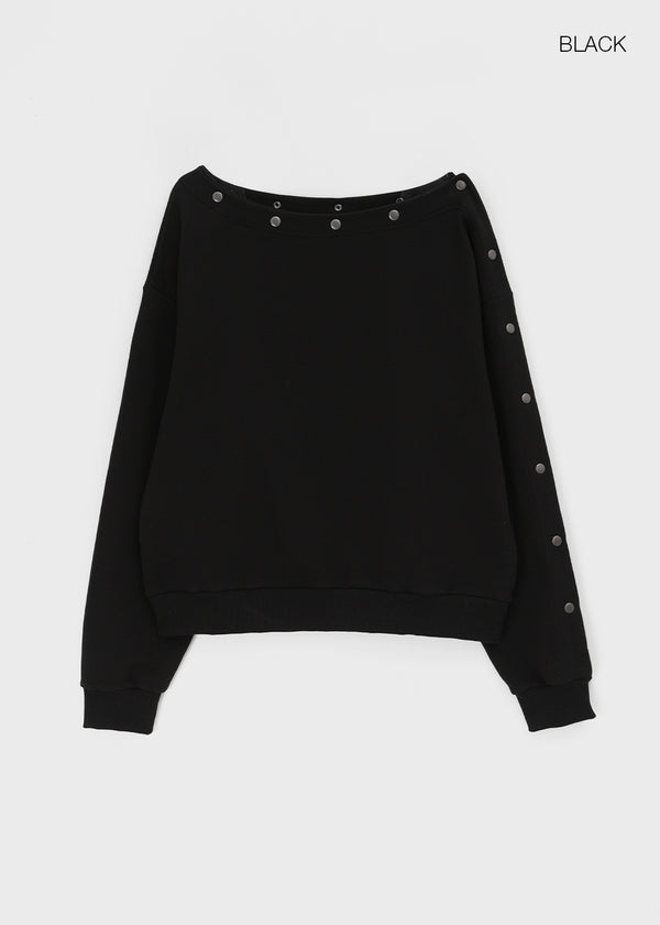 Herol Snap Button Off-shoulder Man-to-man