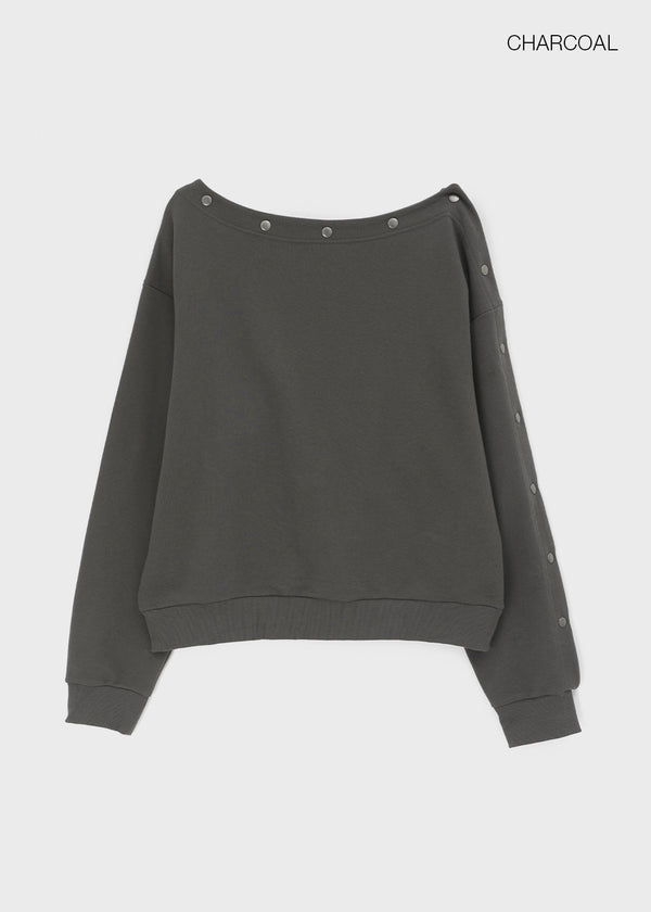 Herol Snap Button Off-shoulder Man-to-man