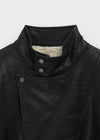 Shagle High-neck Fur Leather Jumper (2 Types)