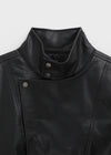 Shagle High-neck Fur Leather Jumper (2 Types)