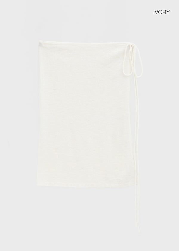 Hote Strap Wool Knit Layered Skirt