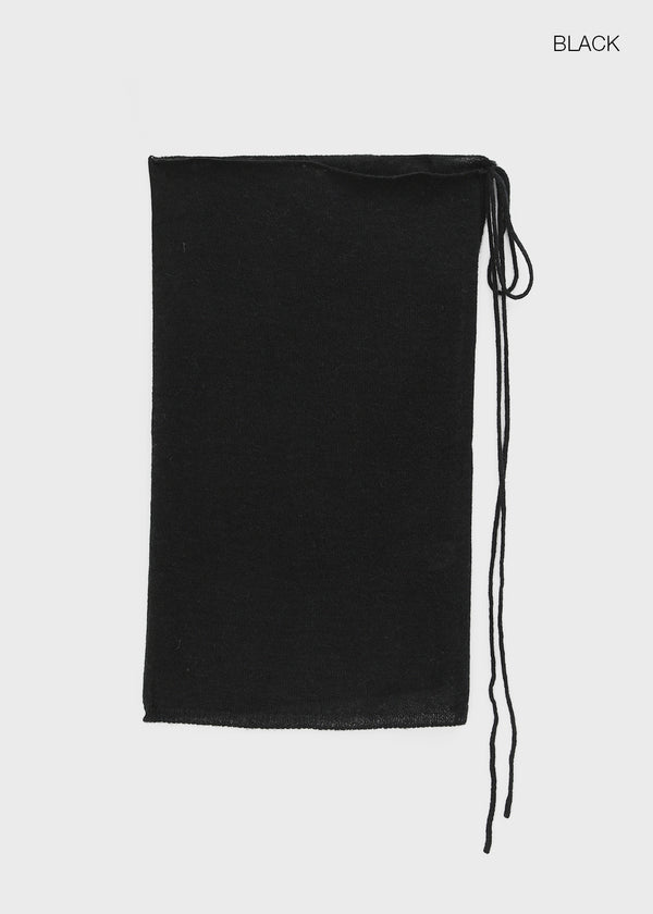 Hote Strap Wool Knit Layered Skirt