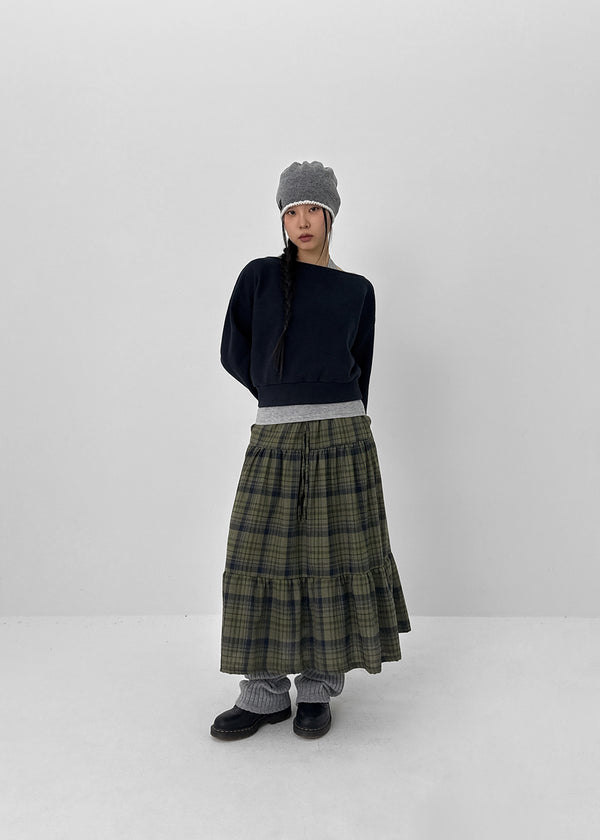 Aor Check Cancan Long Skirt