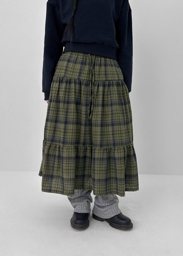 Aor Check Cancan Long Skirt