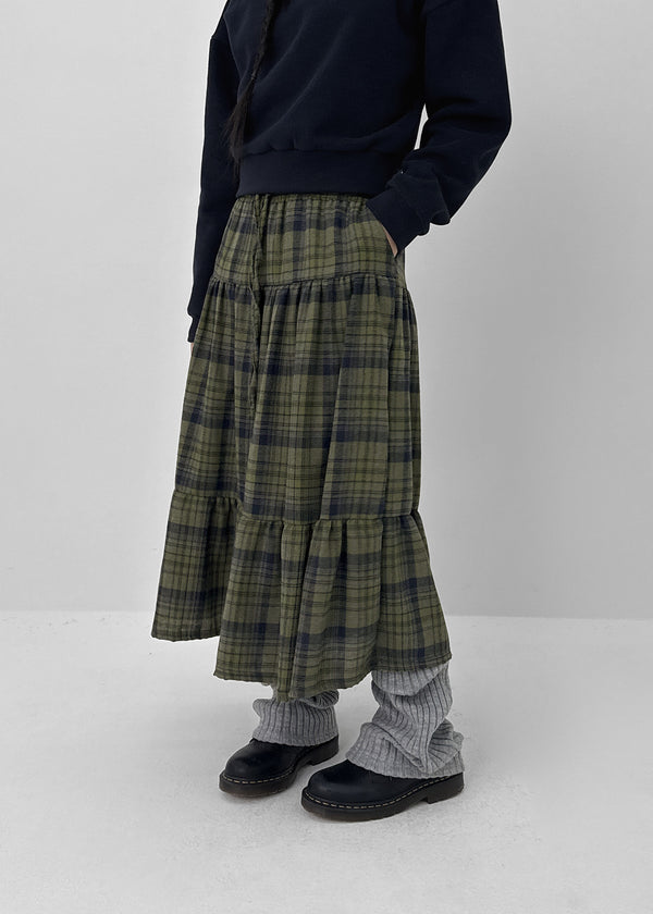 Aor Check Cancan Long Skirt