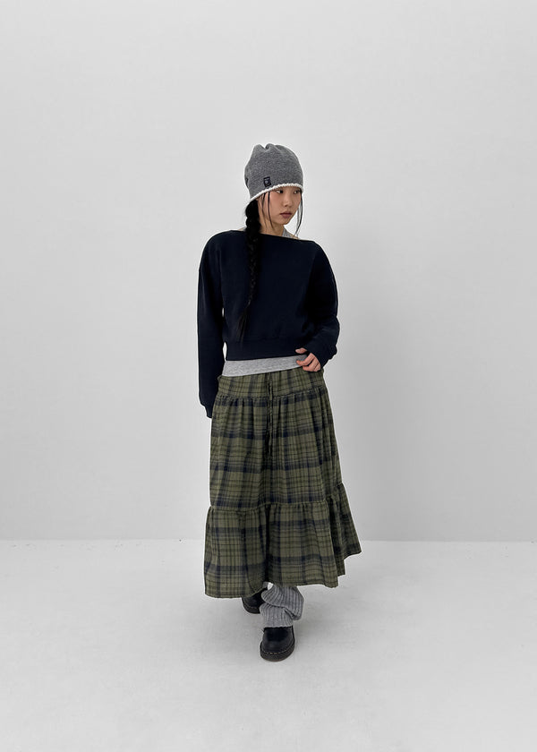 Aor Check Cancan Long Skirt