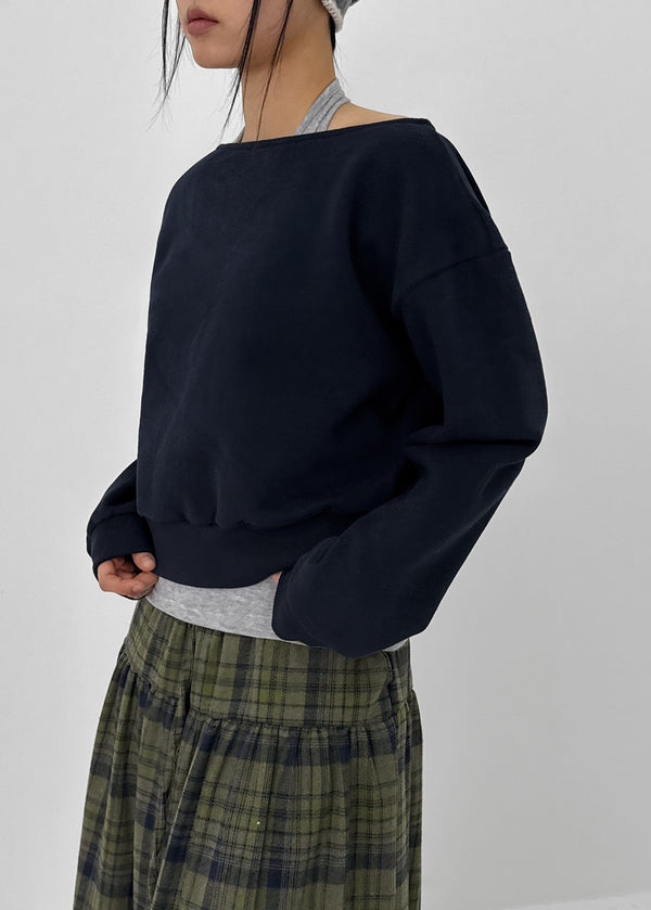 Leb Double-sided Fleece Boatneck Man-to-man