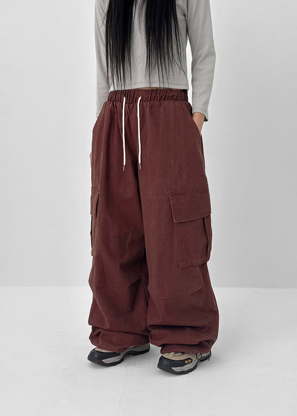 (UNISEX) Ar Cargo Wide String Pants