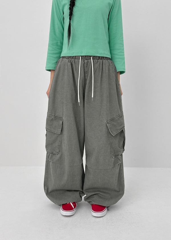 (UNISEX) Ar Cargo Wide String Pants