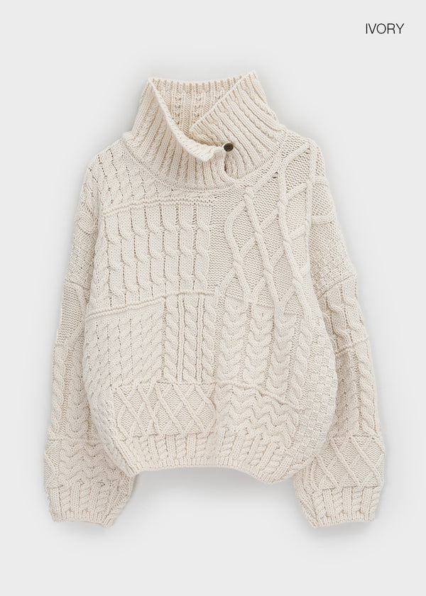 Febular Button Cable Knit