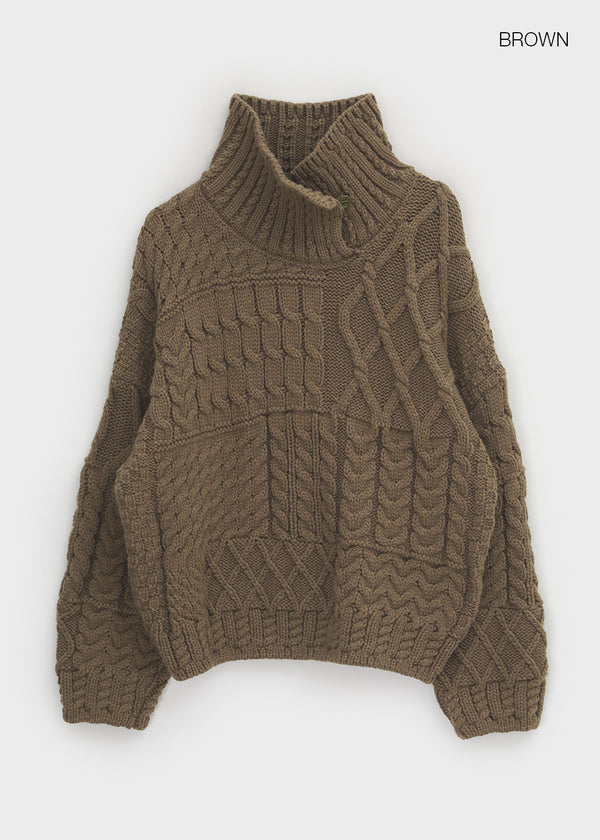 Febular Button Cable Knit