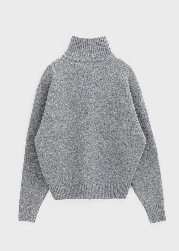 Nesto Angora Two-tone Collar-neck Knit
