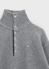 Nesto Angora Two-tone Collar-neck Knit