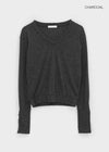 Richas V-neck knit long-sleeved T-shirt
