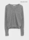 Richas V-neck knit long-sleeved T-shirt