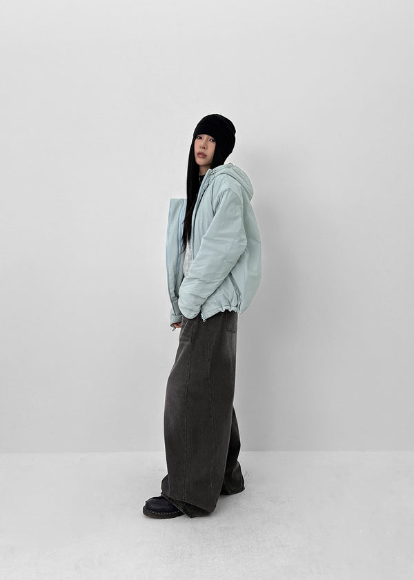 (UNISEX) Carlito Hooded Crop Wellon Padding (4 Oz)