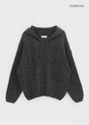 (UNISEX) Dote Cable Knit Hooded Zip-up