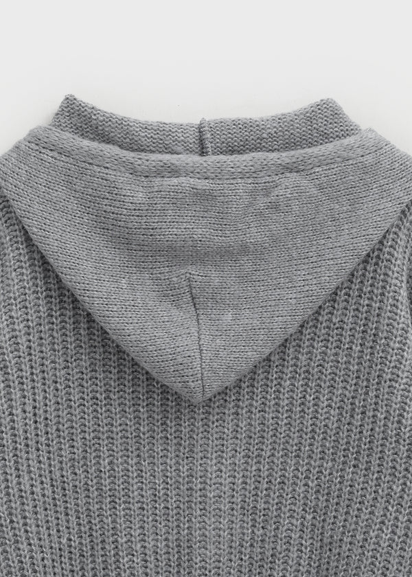 (UNISEX) Dote Cable Knit Hooded Zip-up