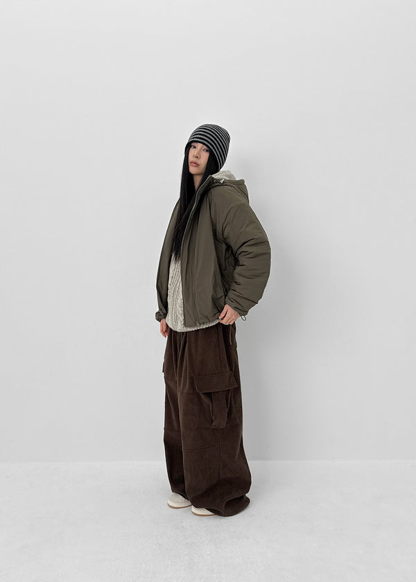 Tetom Corduroy Cargo Banding Pants