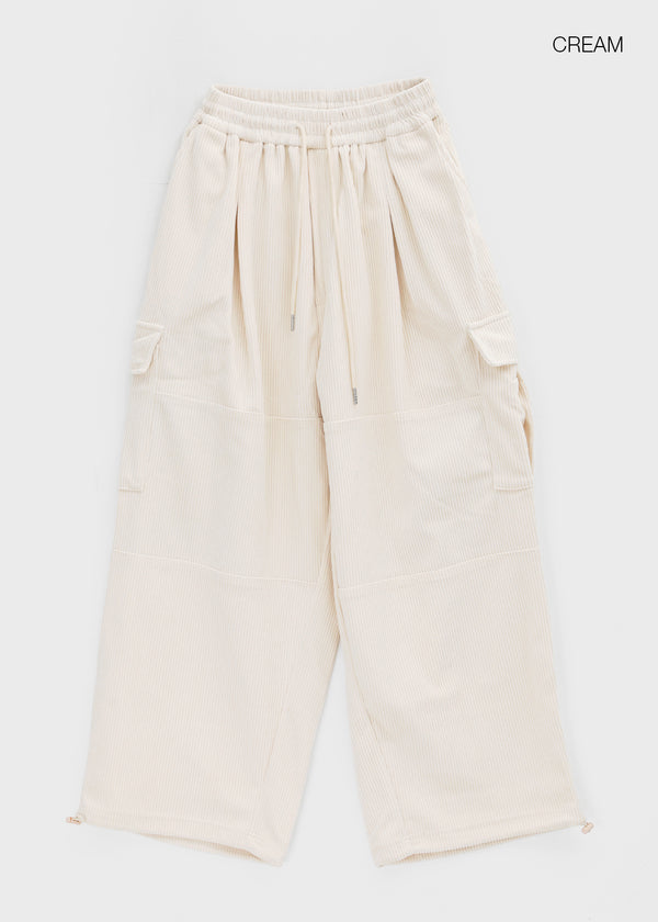 Tetom Corduroy Cargo Banding Pants