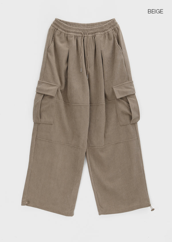 Tetom Corduroy Cargo Banding Pants