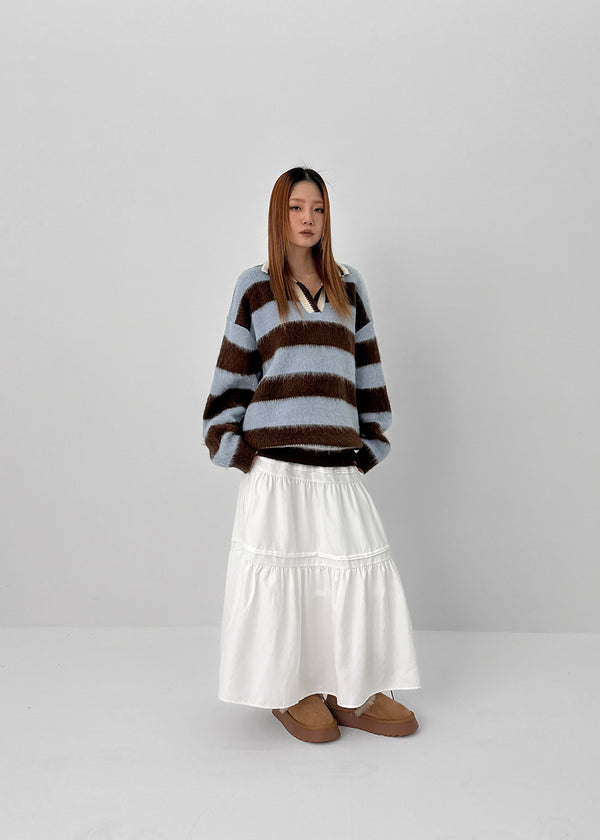 Robsha Suede Banding Cancan Long Skirt