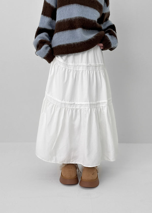 Robsha Suede Banding Cancan Long Skirt