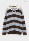 Camlet Hairy Stripe Collar Knit