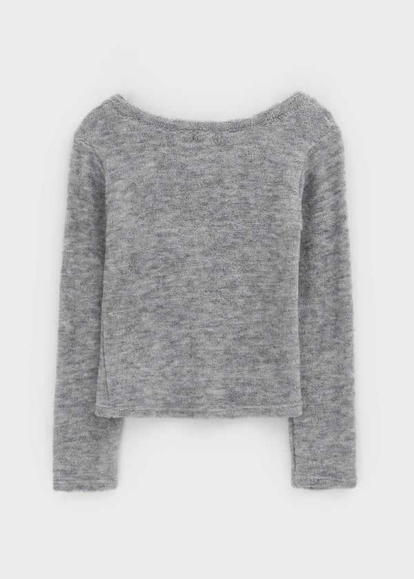 Ordering Button V-neck Slim Long Sleeve T-shirt