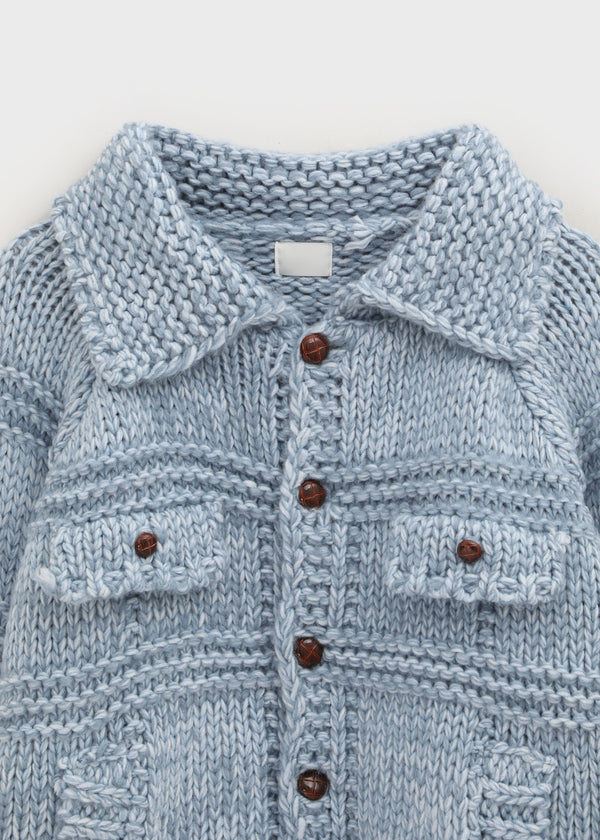 (UNISEX) Mamming Heavy Bocashi Wool Knit Cardigan