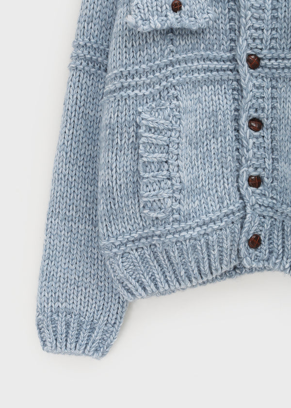 (UNISEX) Mamming Heavy Bocashi Wool Knit Cardigan