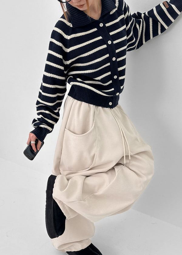 Turning Cut Balloon Wide Fleece Banding Pants