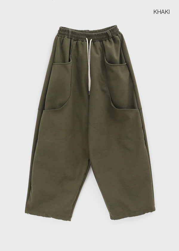 Turning Cut Balloon Wide Fleece Banding Pants