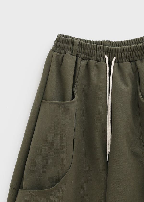 Turning Cut Balloon Wide Fleece Banding Pants