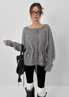 Hushing Strap Boat Neck Wool Knit Cardigan