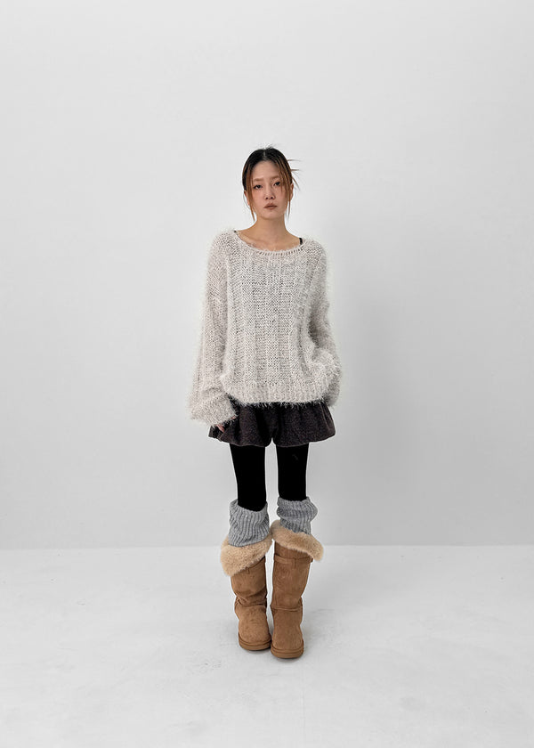 Caroen Boat Neck Boucle Knit