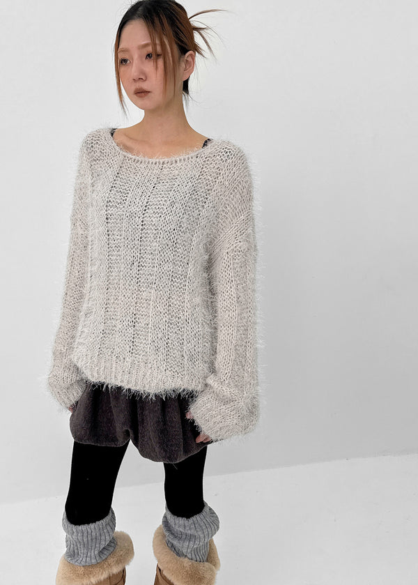 Caroen Boat Neck Boucle Knit