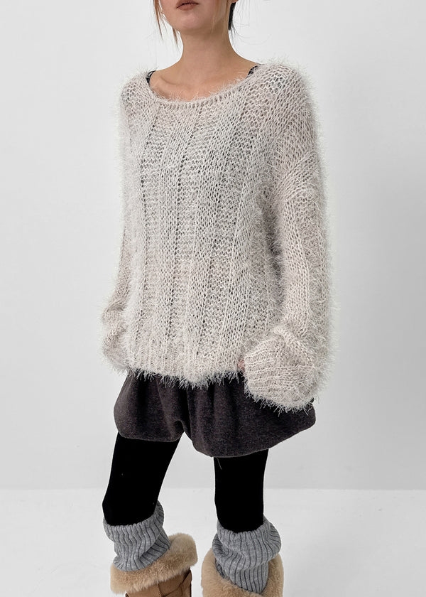 Caroen Boat Neck Boucle Knit
