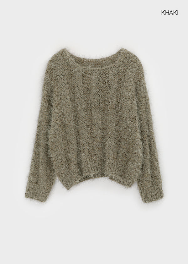 Caroen Boat Neck Boucle Knit