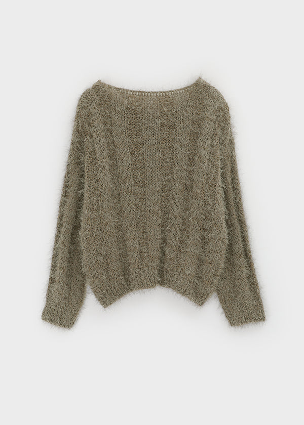 Caroen Boat Neck Boucle Knit