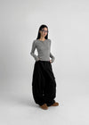 Camrn Henley Neck Warmer Ribbed Knit