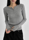 Camrn Henley Neck Warmer Ribbed Knit