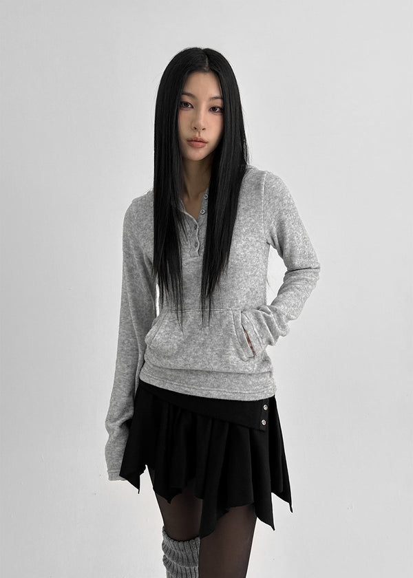 Febul Wool Hooded Long Sleeve T-shirt