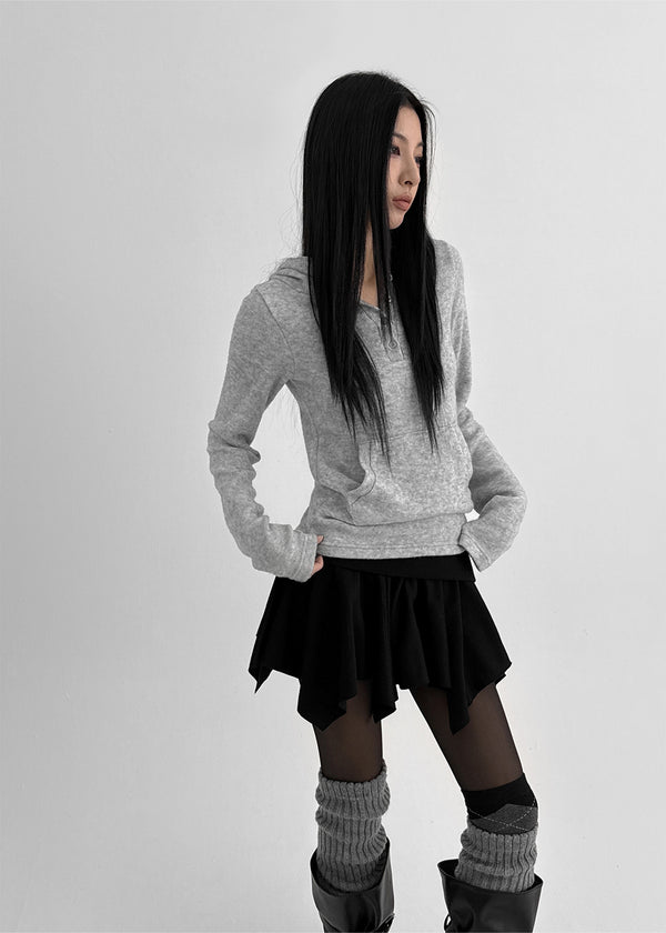 Febul Wool Hooded Long Sleeve T-shirt