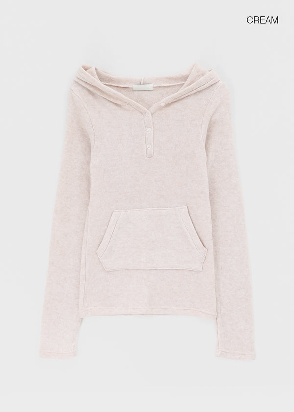 Febul Wool Hooded Long Sleeve T-shirt