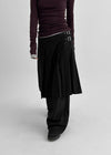 Pocoon Buckle Back Band Pleated Skirt Pants (30% Wool)