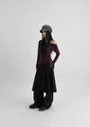 Pocoon Buckle Back Band Pleated Skirt Pants (30% Wool)