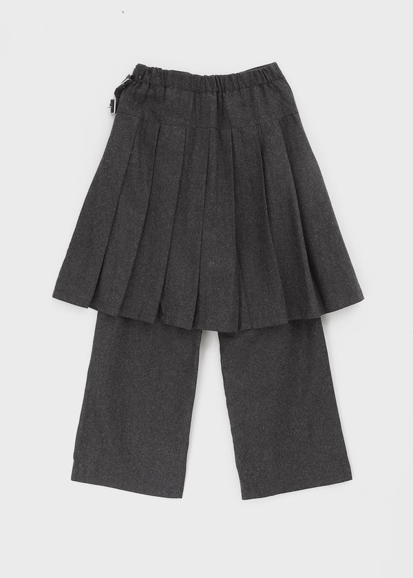 Pocoon Buckle Back Band Pleated Skirt Pants (30% Wool)