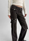 Ronrom Low-waist Wide Bootcut Cargo Pants